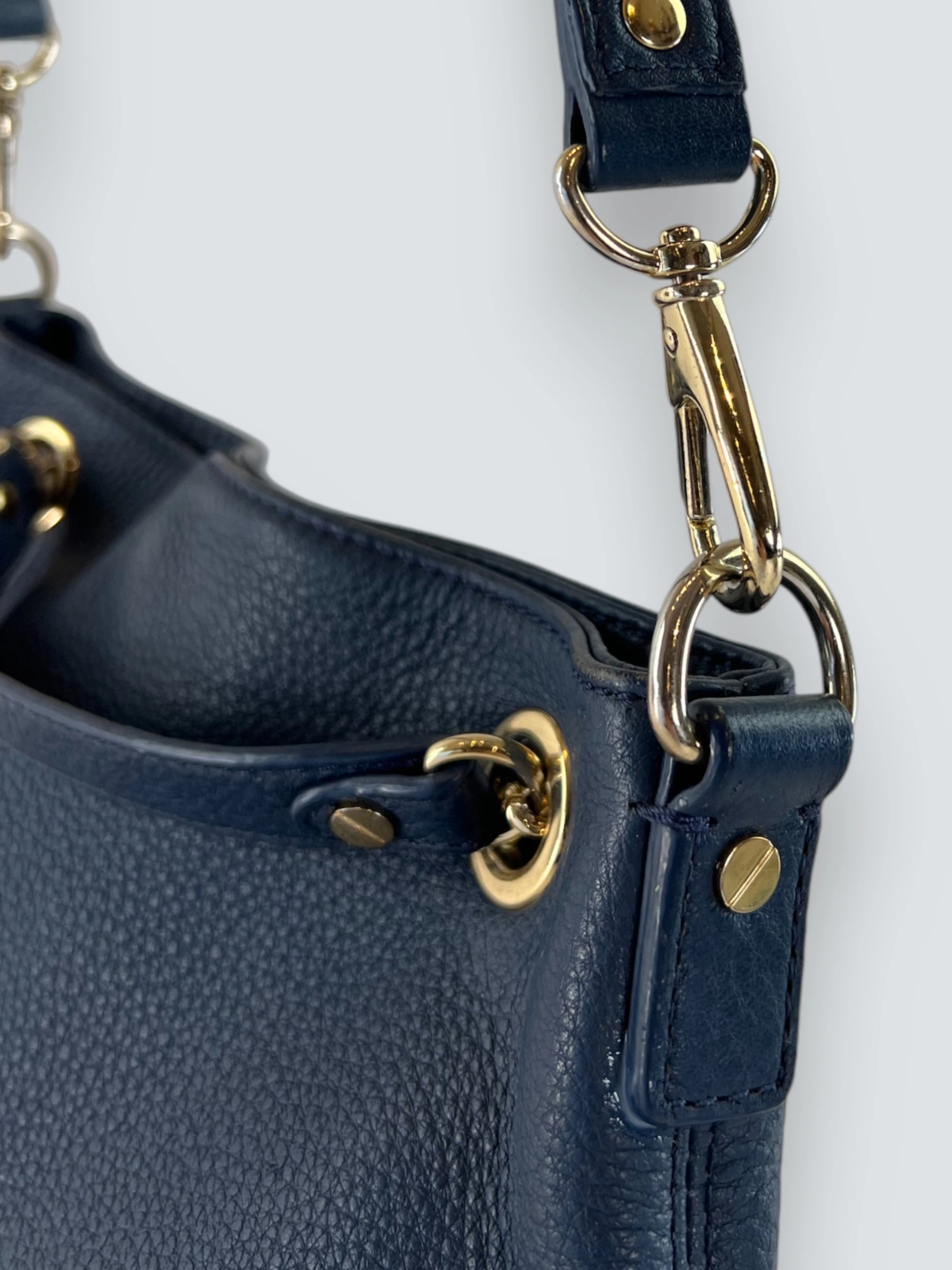 Michael Kors Navy Leather Shoulder Bag