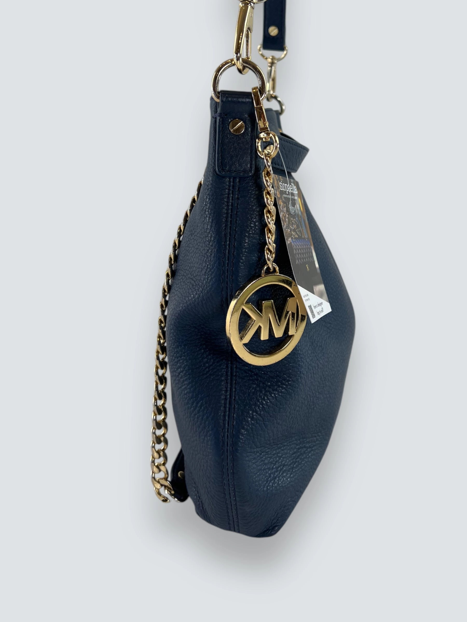 Michael Kors Navy Leather Shoulder Bag