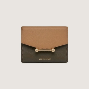 Mosaic Trifold Wallet - Khaki/Caramel/Diamond