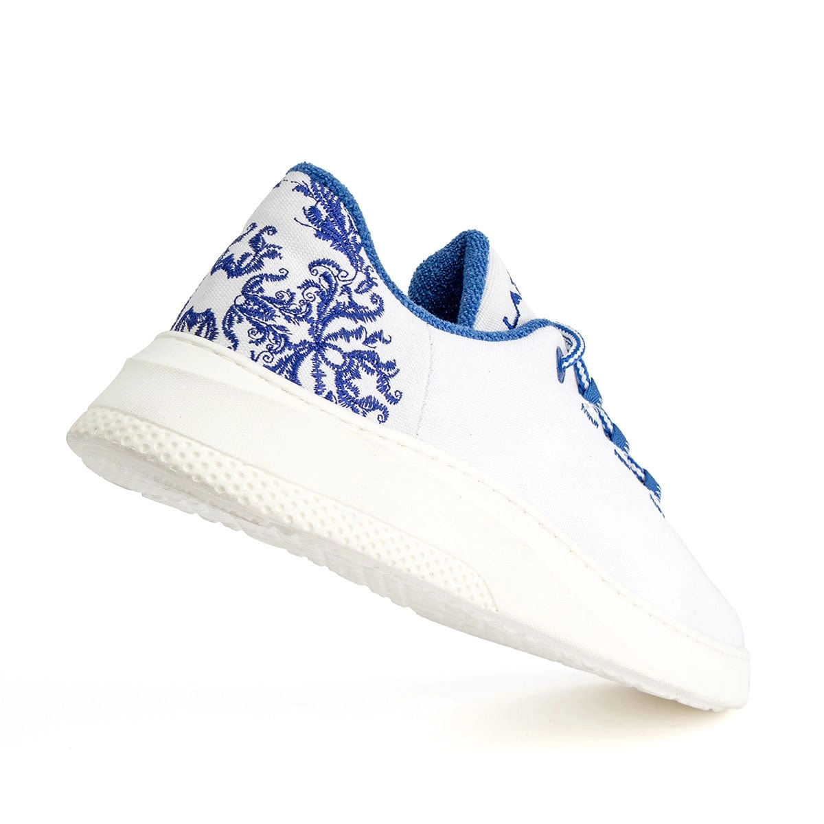 My Runner Recycled Cotton Vegan Sneakers | White & Blue