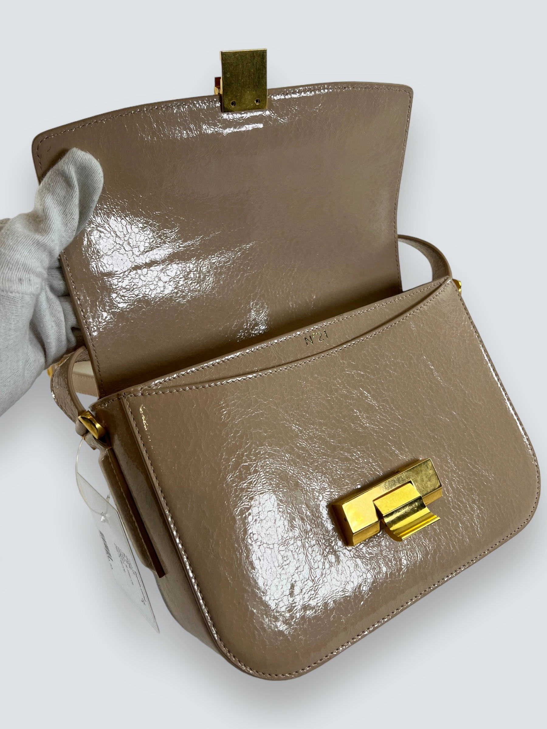 No. 21 Lolita Cream Leather Handbag