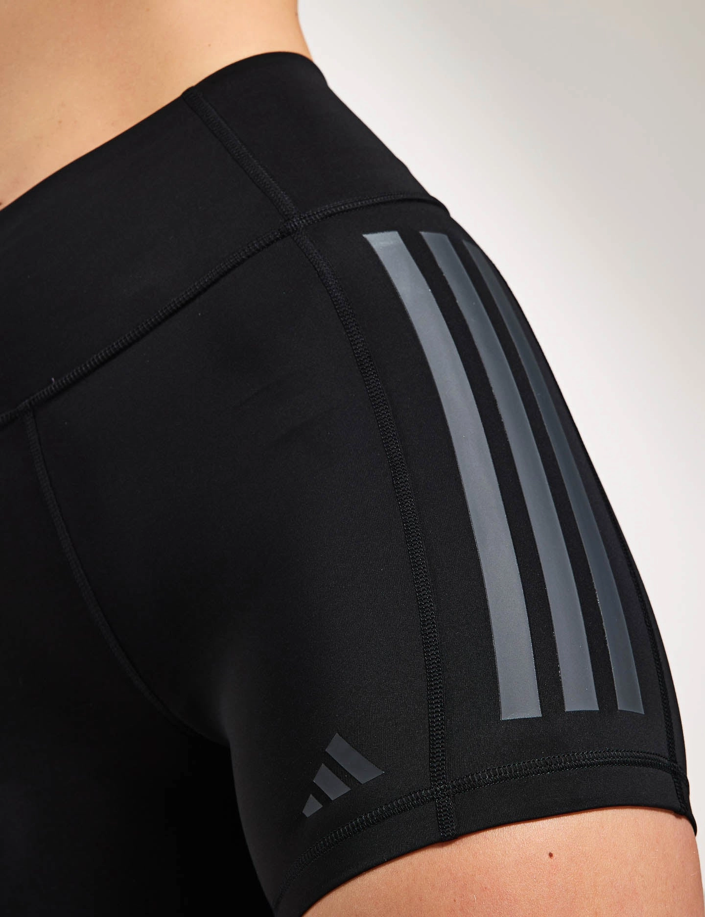Optime 3-Stripes 1/4 Short Leggings - Black