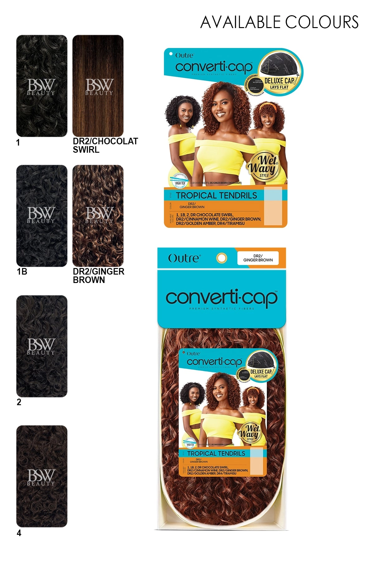 OUTRE CONVER-TI CAP WIG WET&WVAY TROPICAL TENDRILS 12"-14"