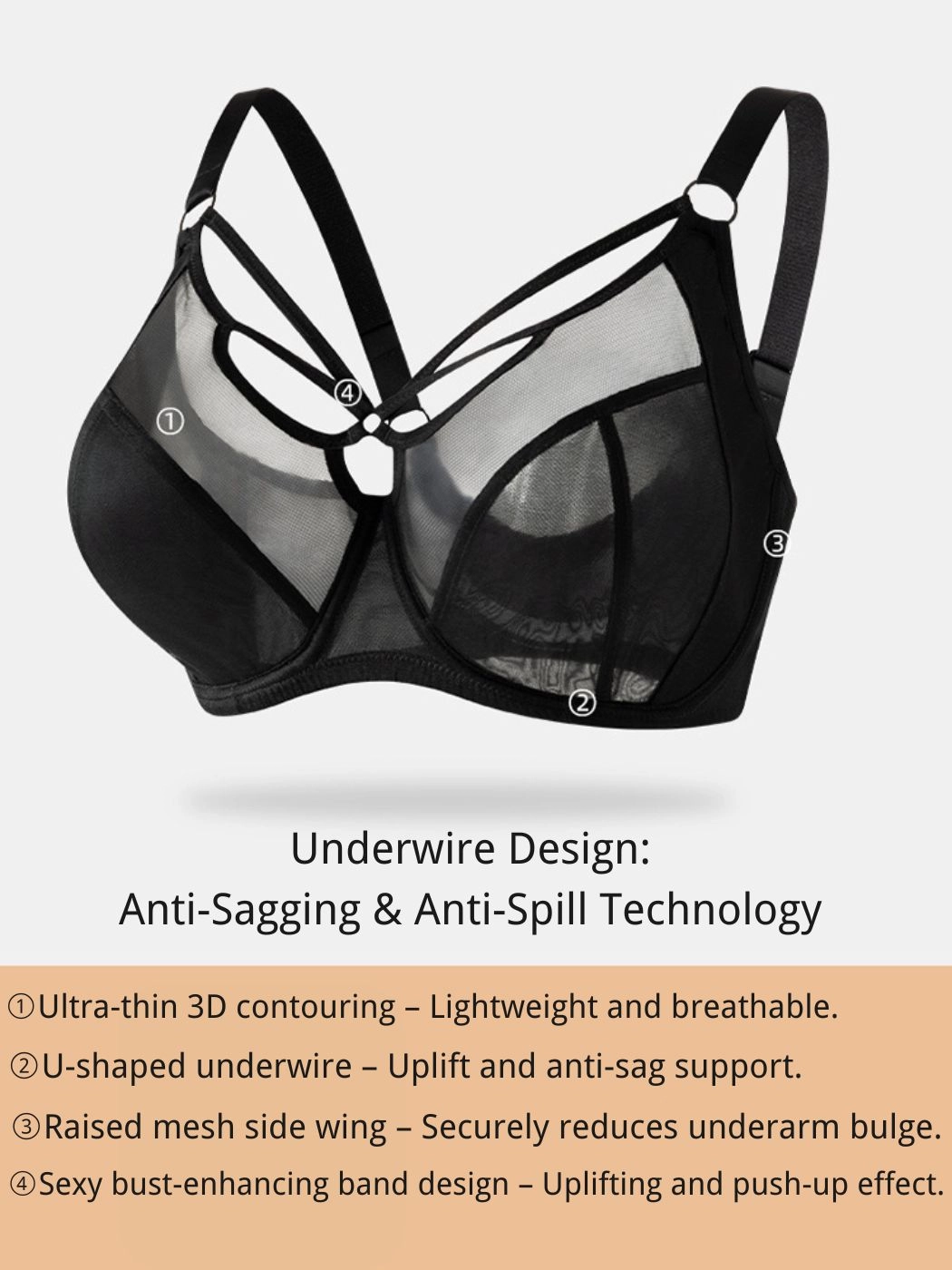 Plus Size Minimizer Bra Set – Flexible Wire Full Coverage