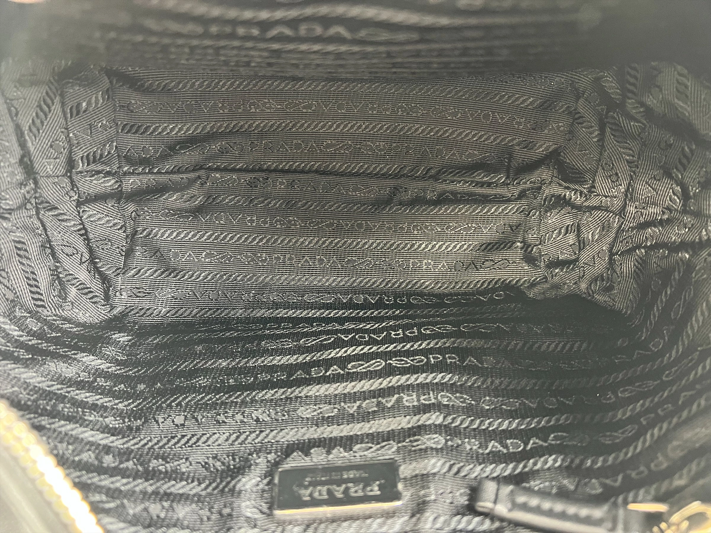 Prada Black Embossed Leather Shoulder Bag