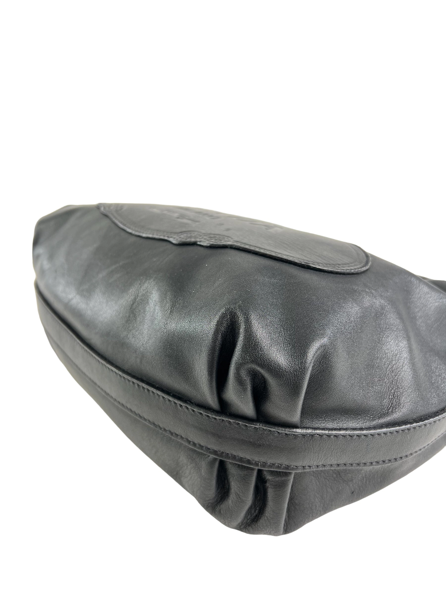 Prada Black Embossed Leather Shoulder Bag