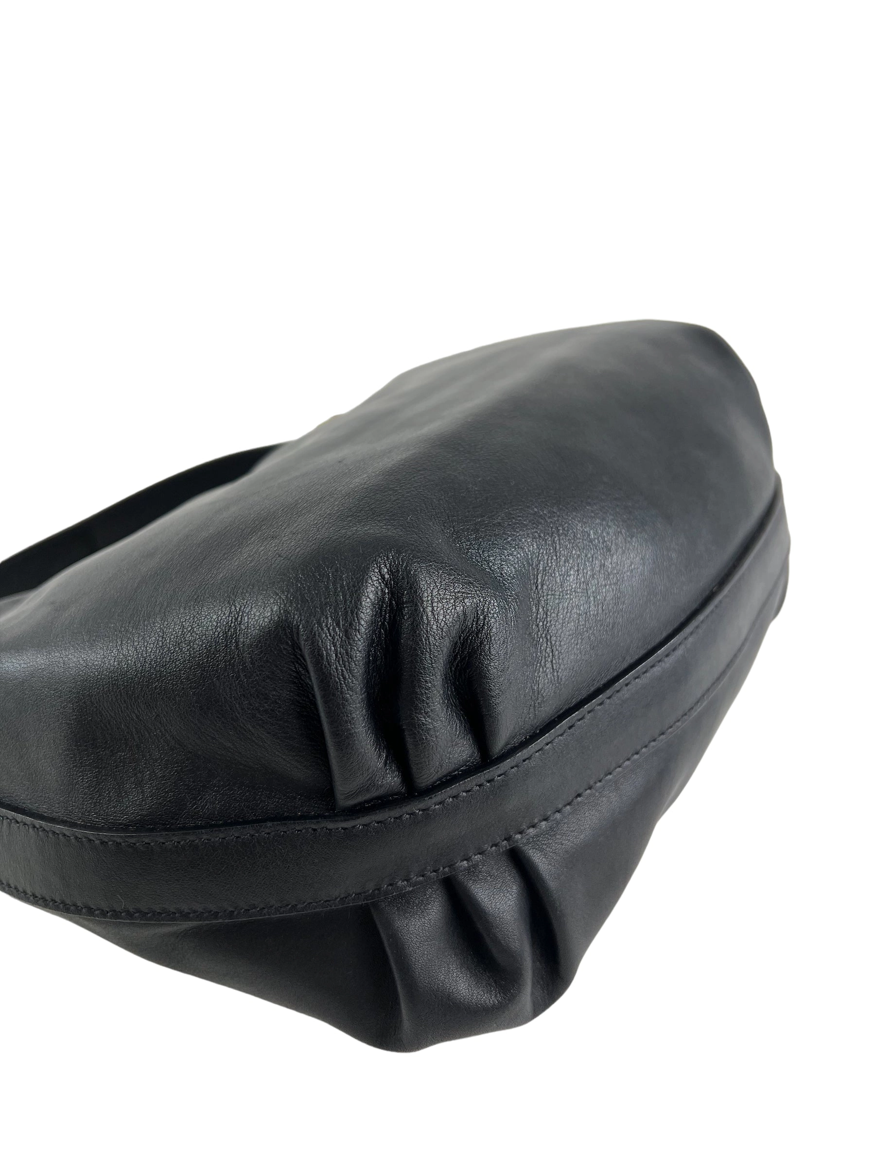 Prada Black Embossed Leather Shoulder Bag