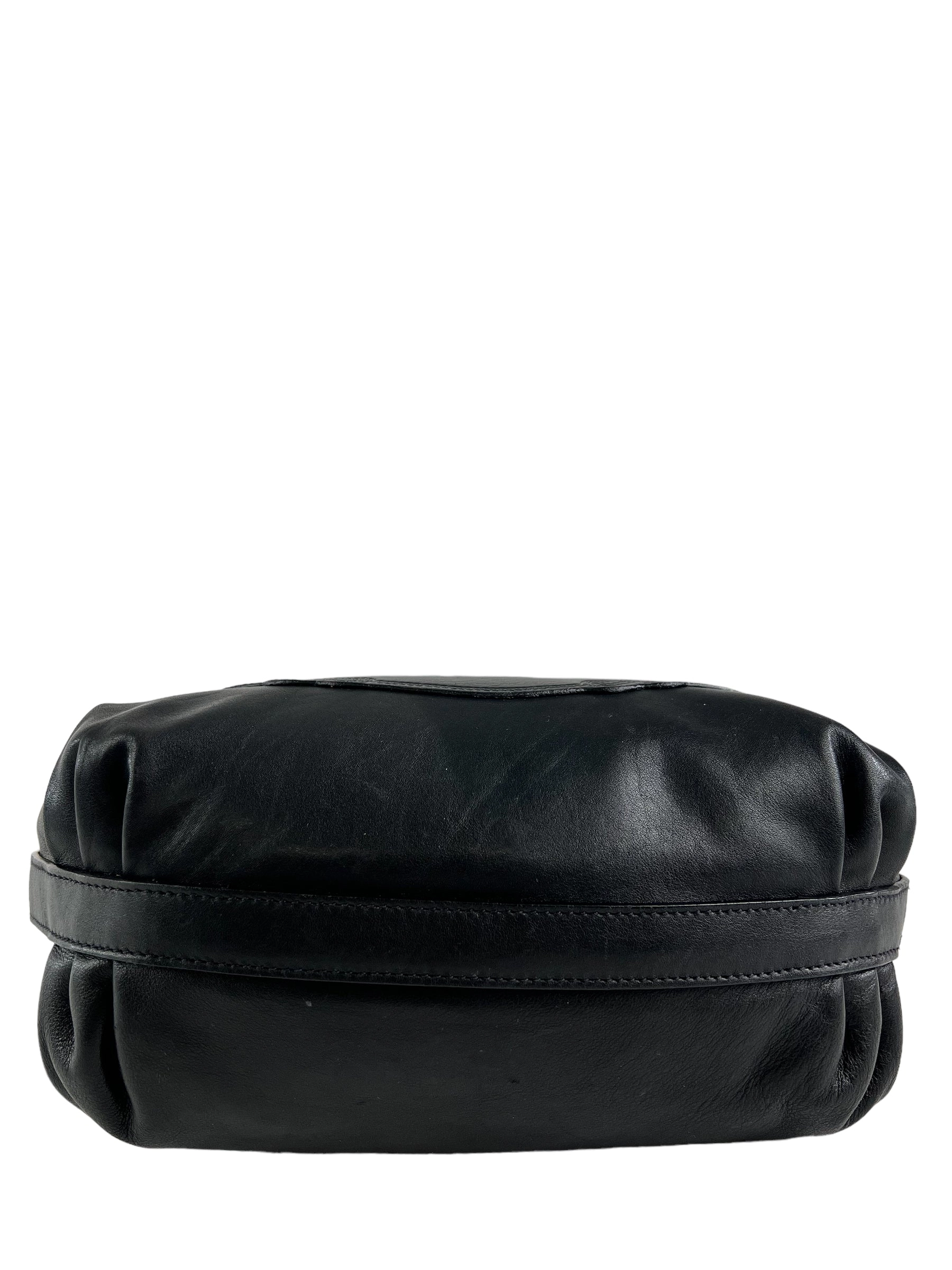 Prada Black Embossed Leather Shoulder Bag
