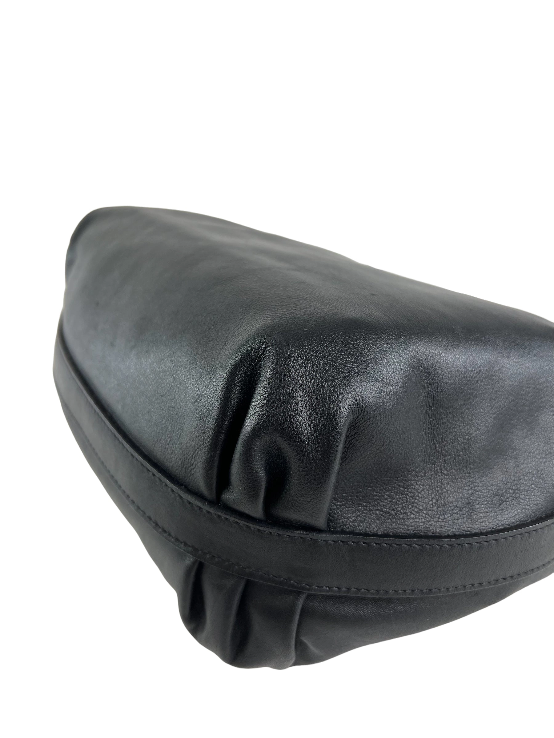 Prada Black Embossed Leather Shoulder Bag