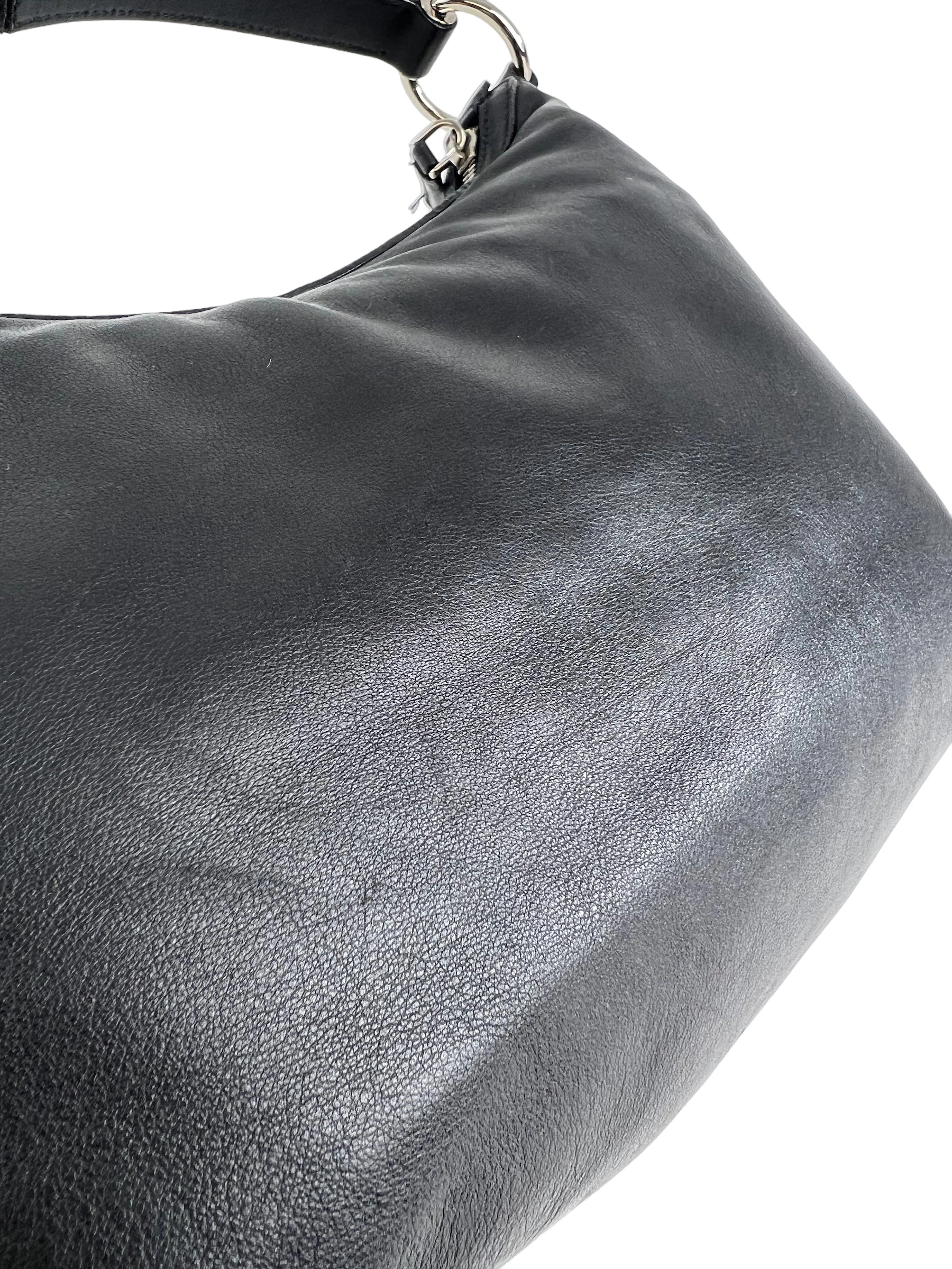 Prada Black Embossed Leather Shoulder Bag