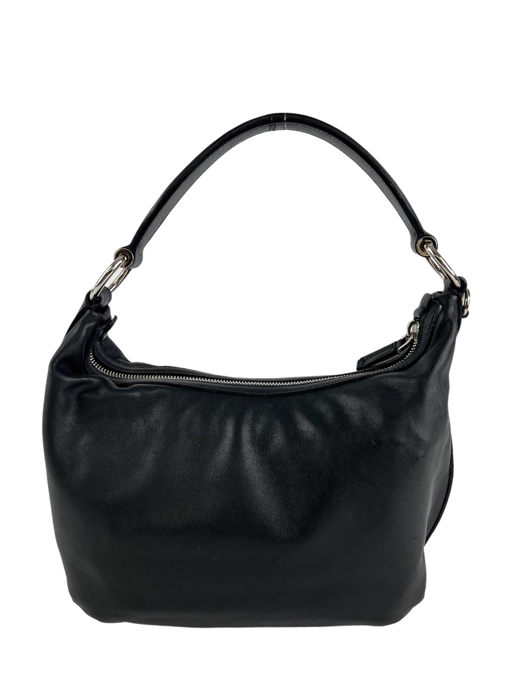 Prada Black Embossed Leather Shoulder Bag