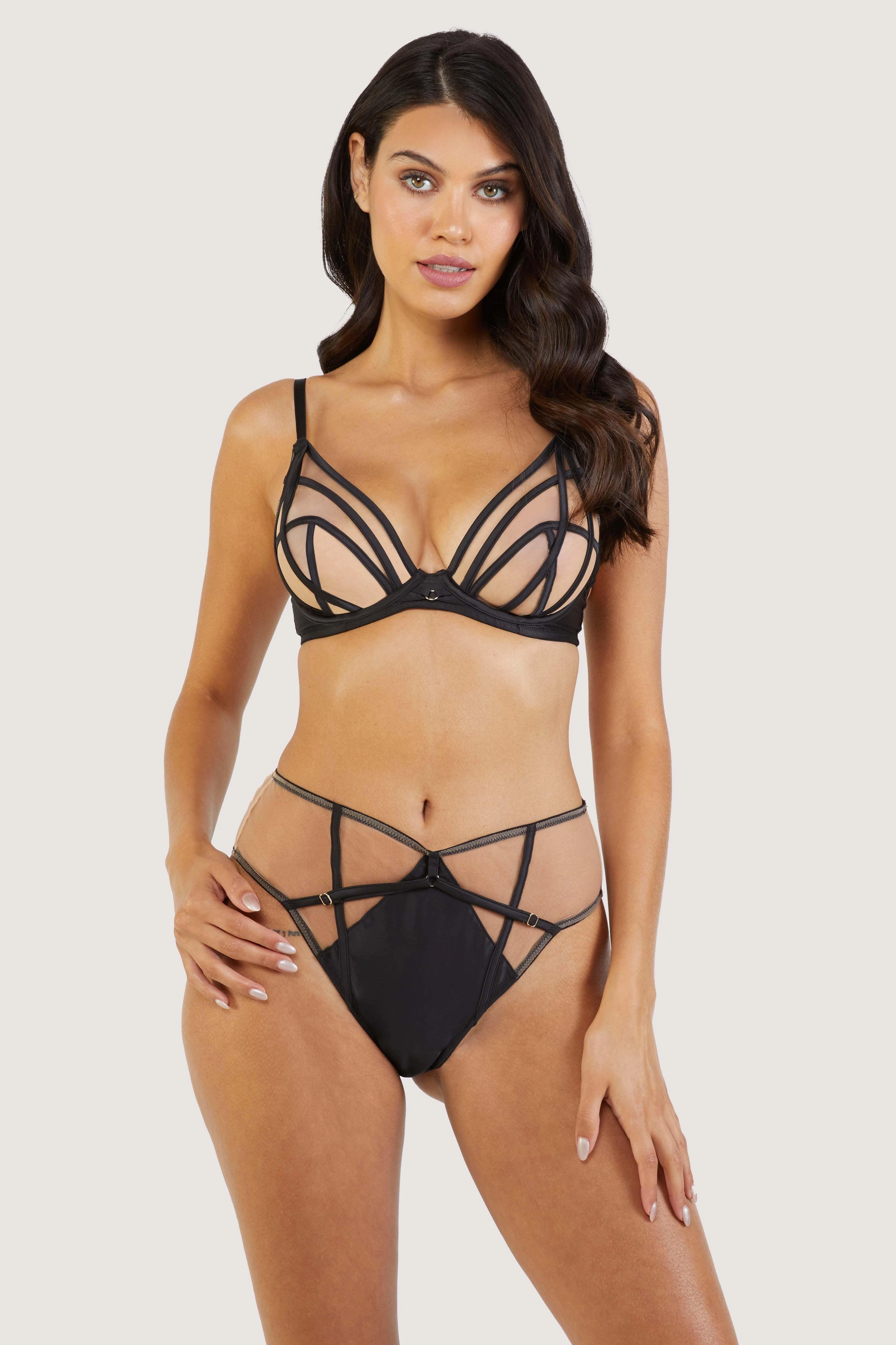 Ramona Black Mesh High Waisted Brief