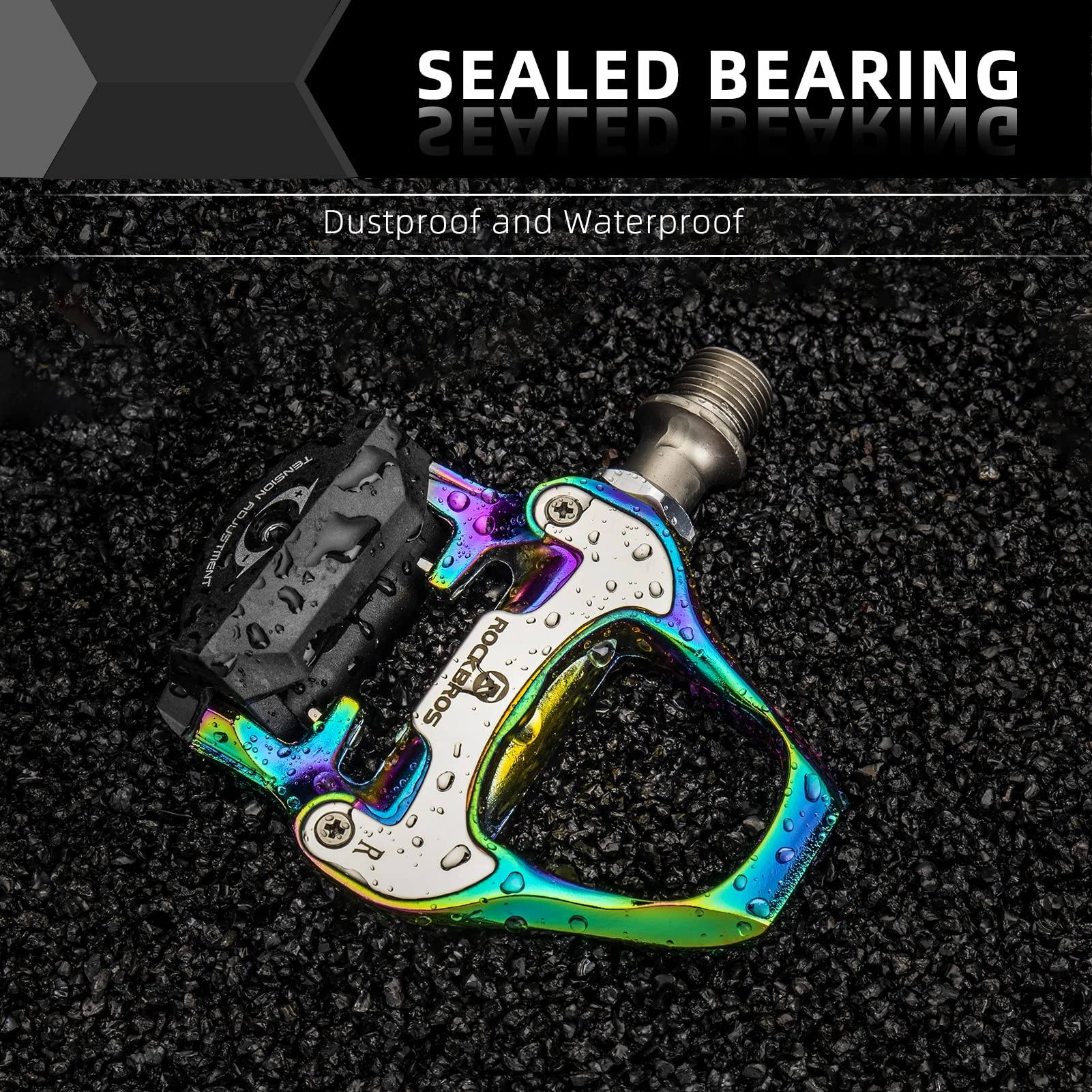 ROCKBROS Lightweight Clipless Pedals with Cleats Compatible with SPD-SL