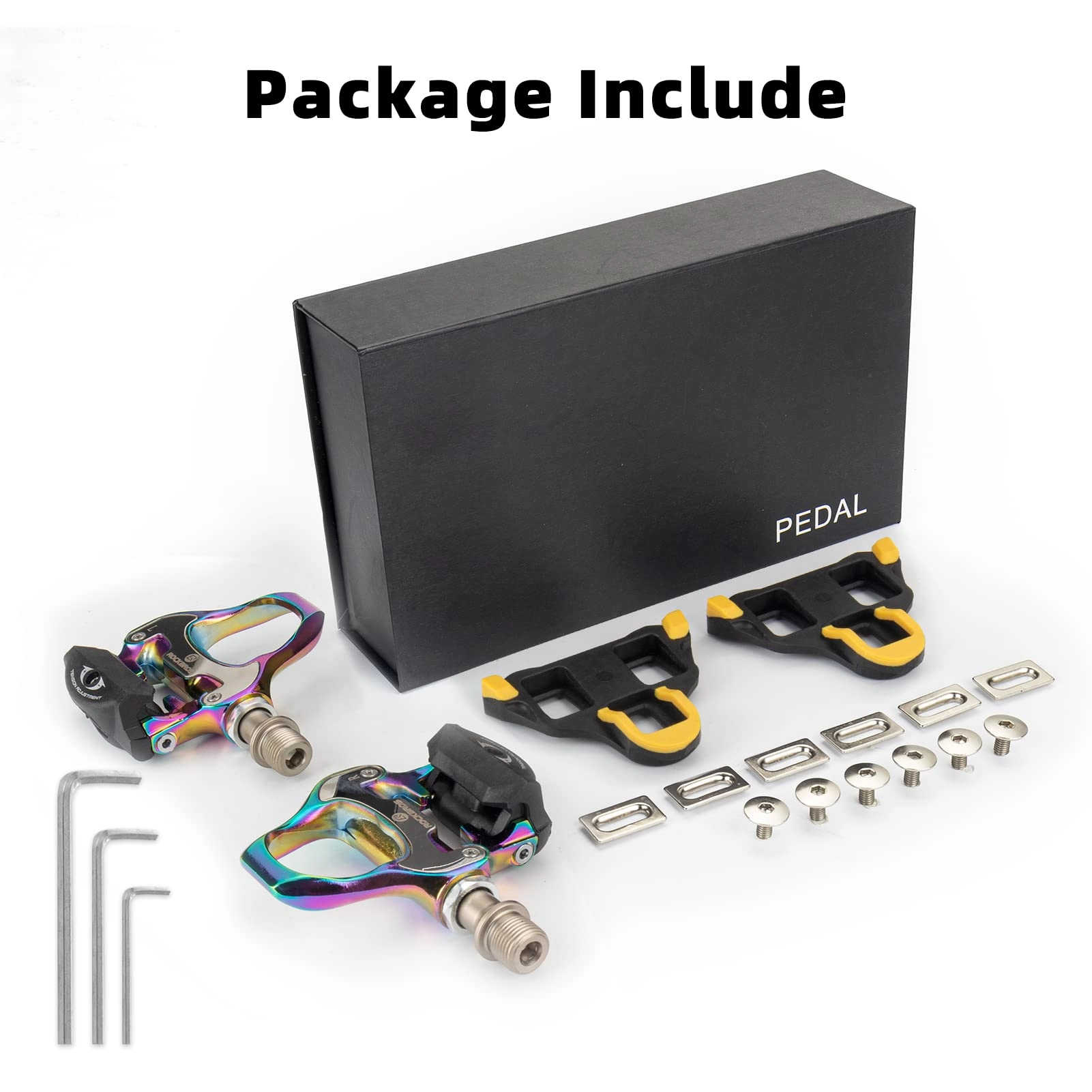 ROCKBROS Lightweight Clipless Pedals with Cleats Compatible with SPD-SL