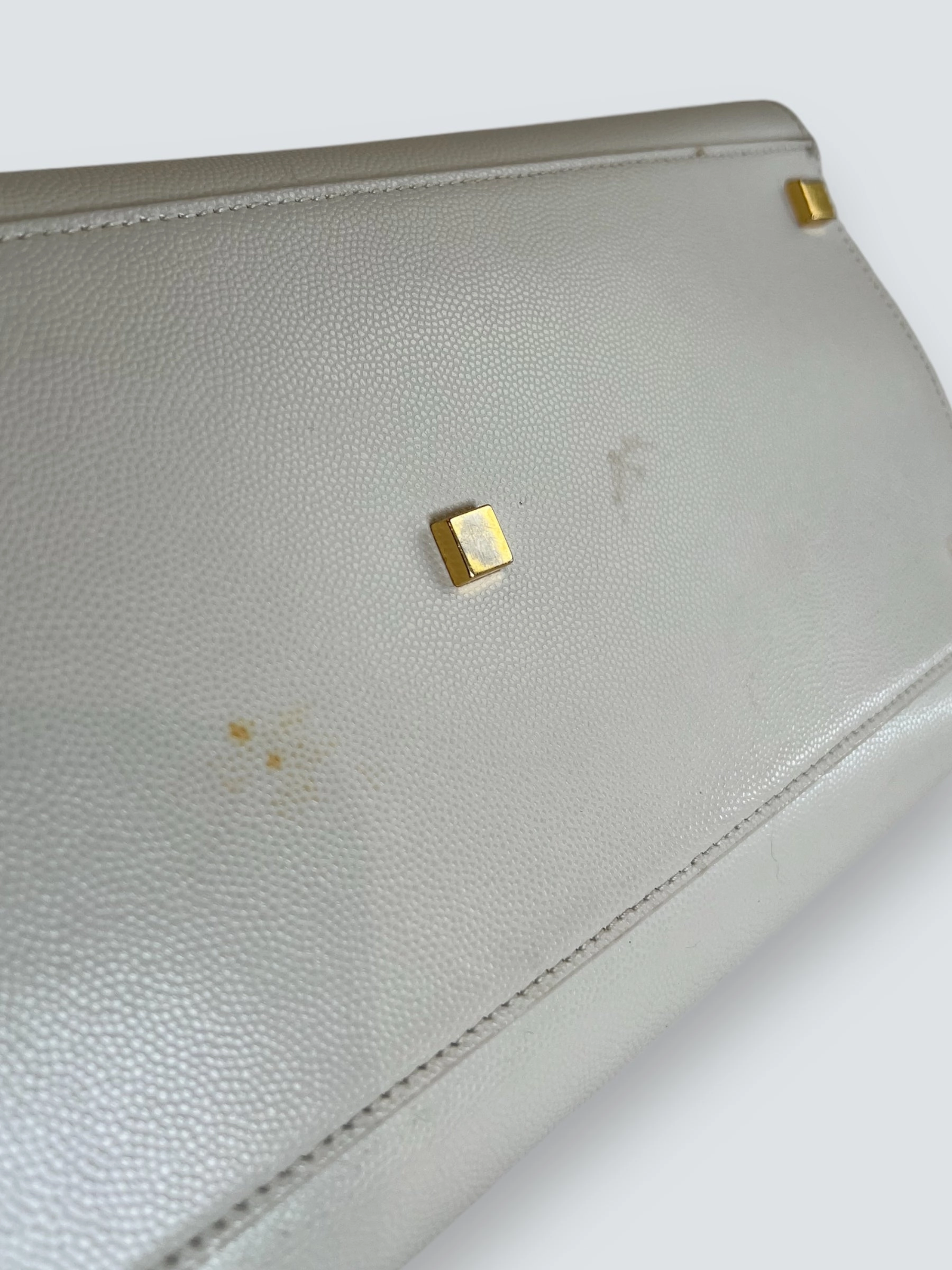 Saint Laurent Cream Leather Uptown Tote Handbag