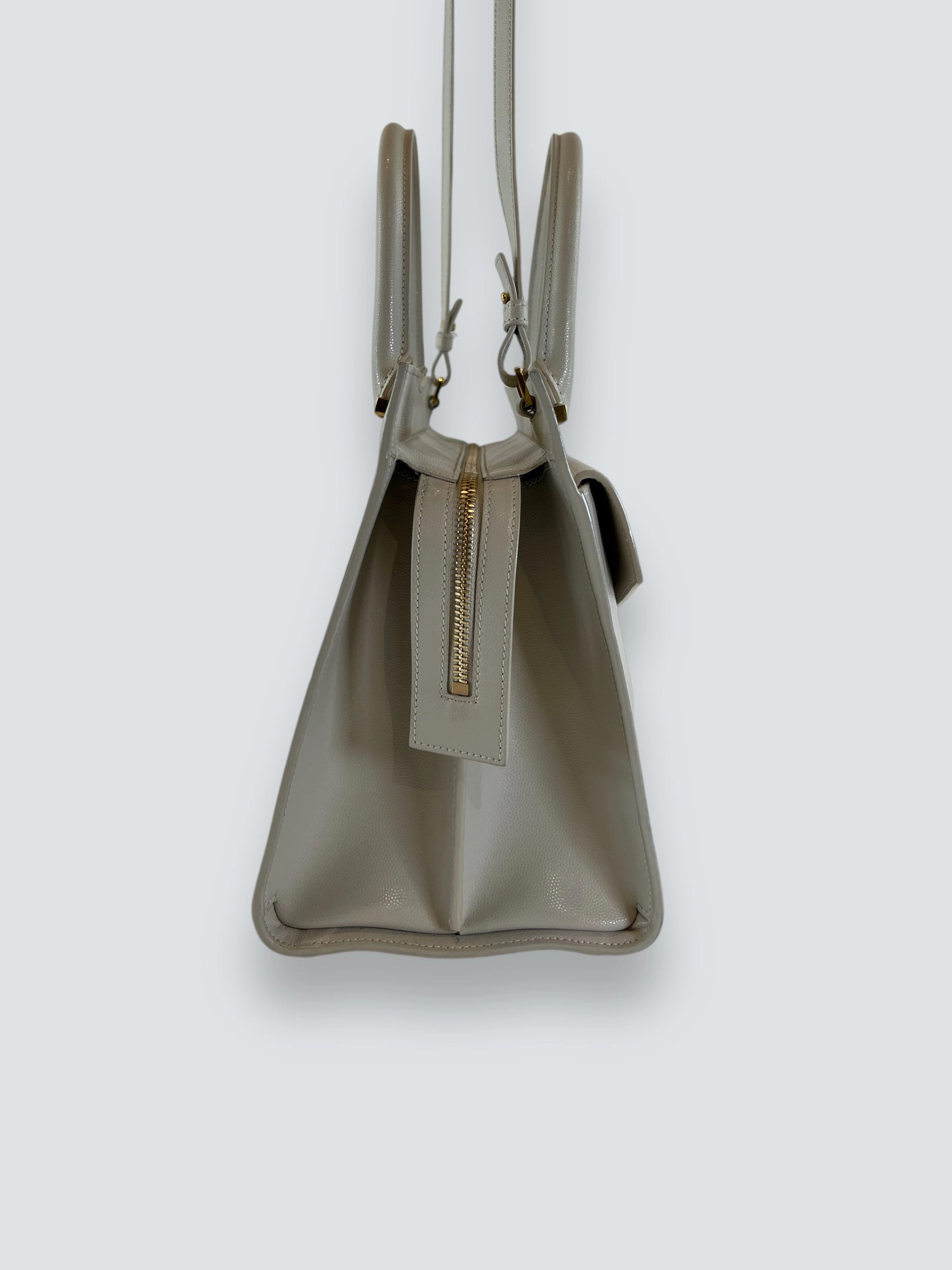 Saint Laurent Cream Leather Uptown Tote Handbag