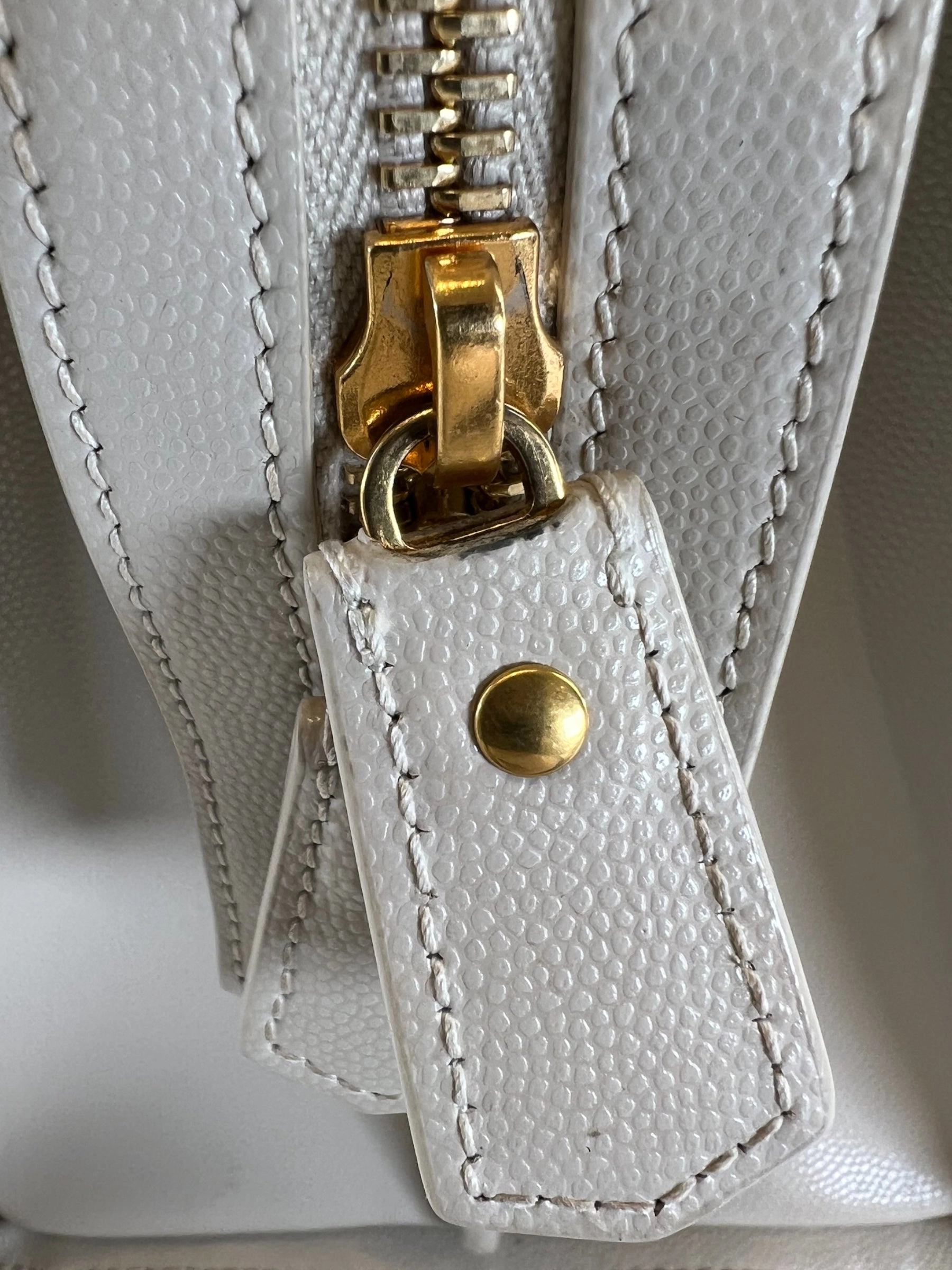 Saint Laurent Cream Leather Uptown Tote Handbag