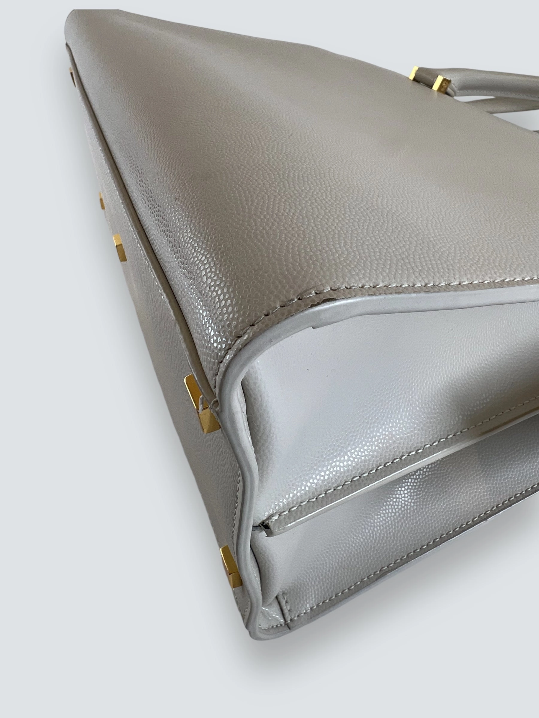 Saint Laurent Cream Leather Uptown Tote Handbag