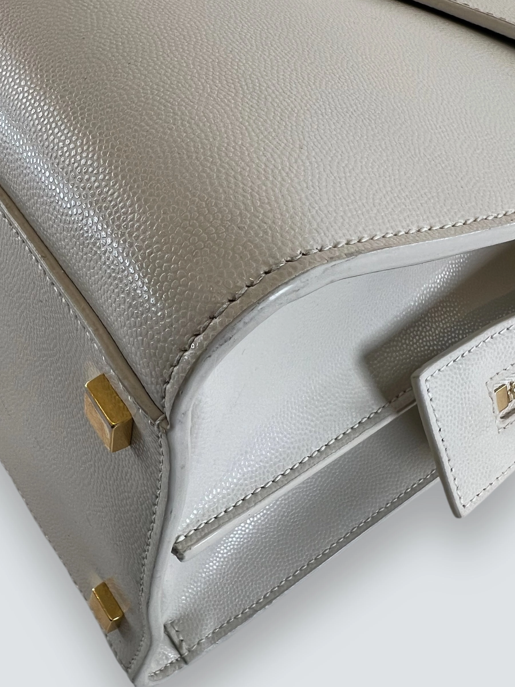 Saint Laurent Cream Leather Uptown Tote Handbag