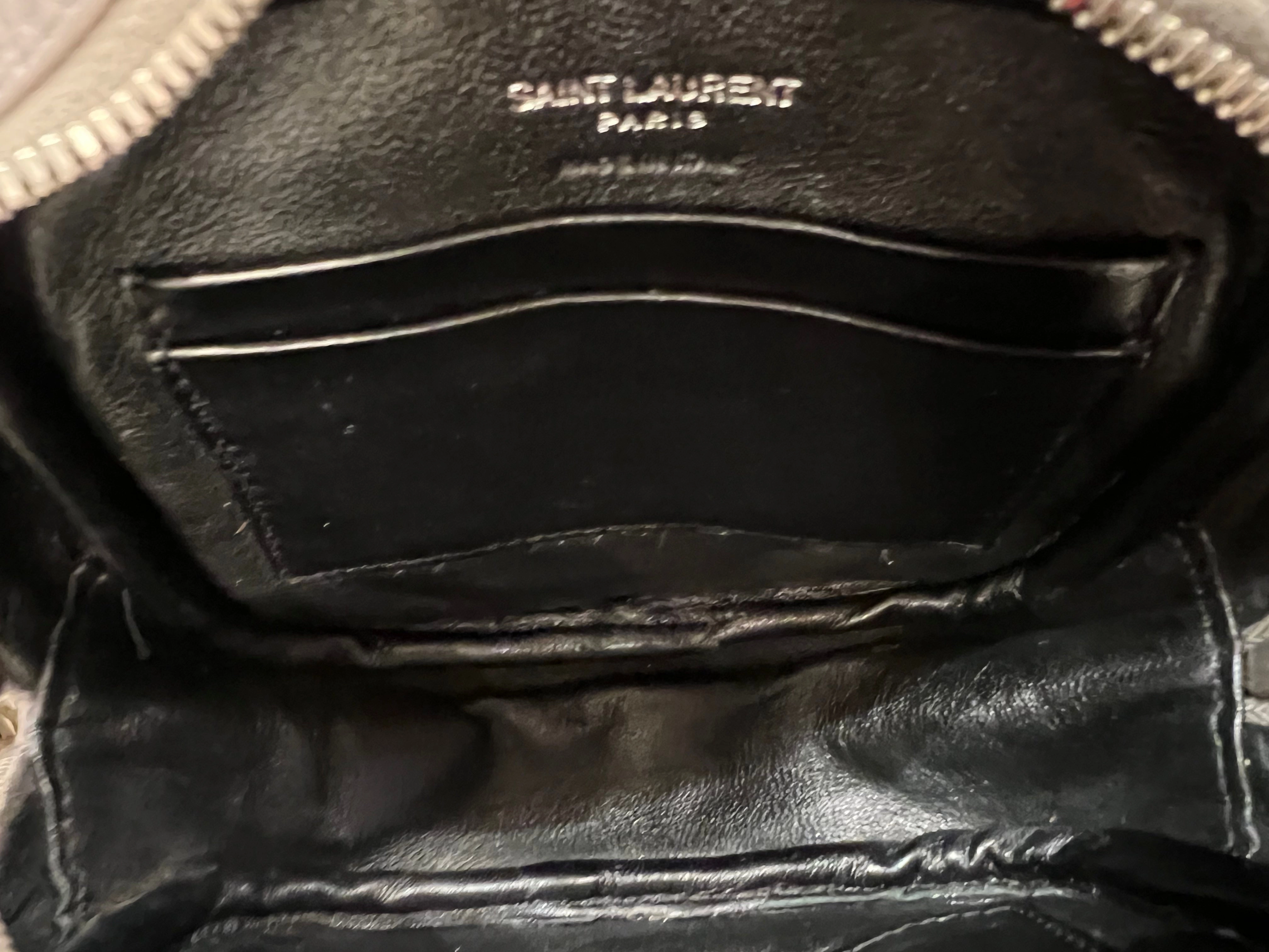 Saint Laurent Grey Croc Effect Leather Mini Crossbody
