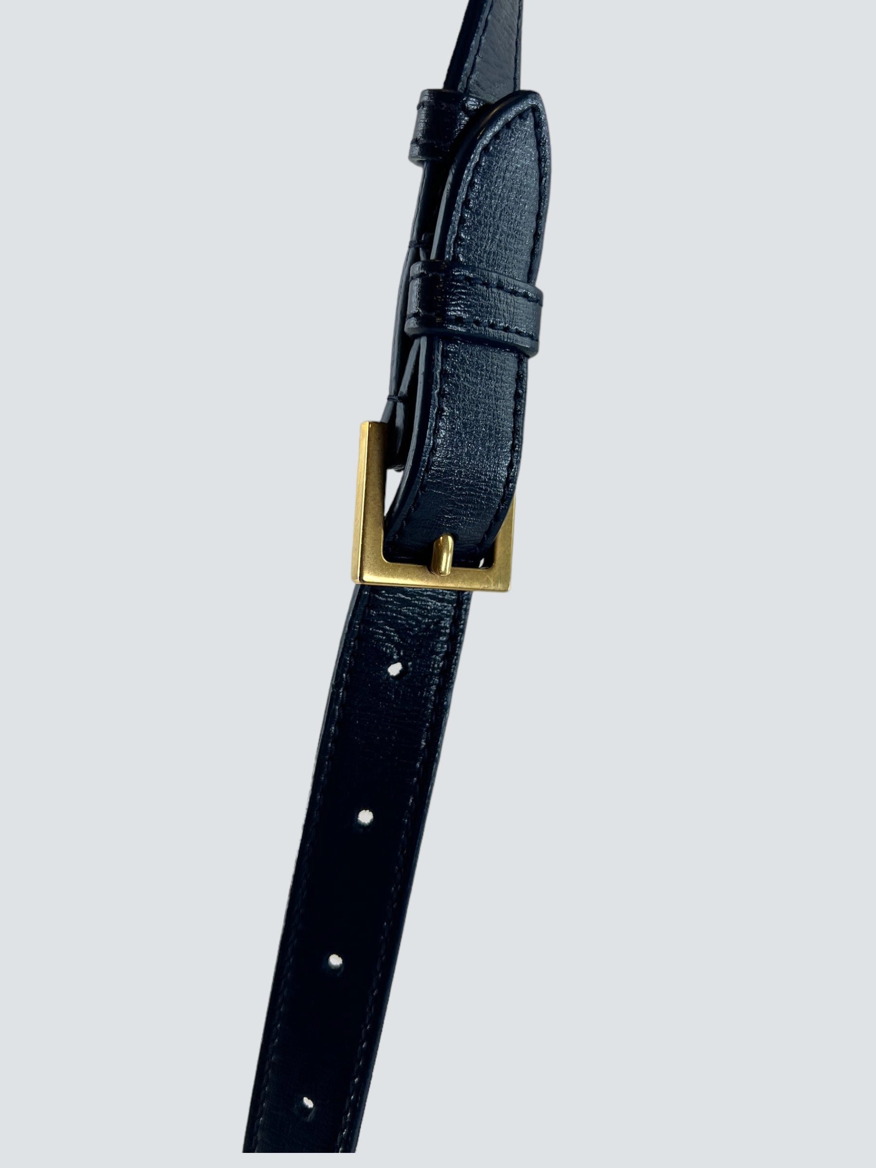 Saint Laurent Navy Leather & Seude Bellechasse Shoulder Bag