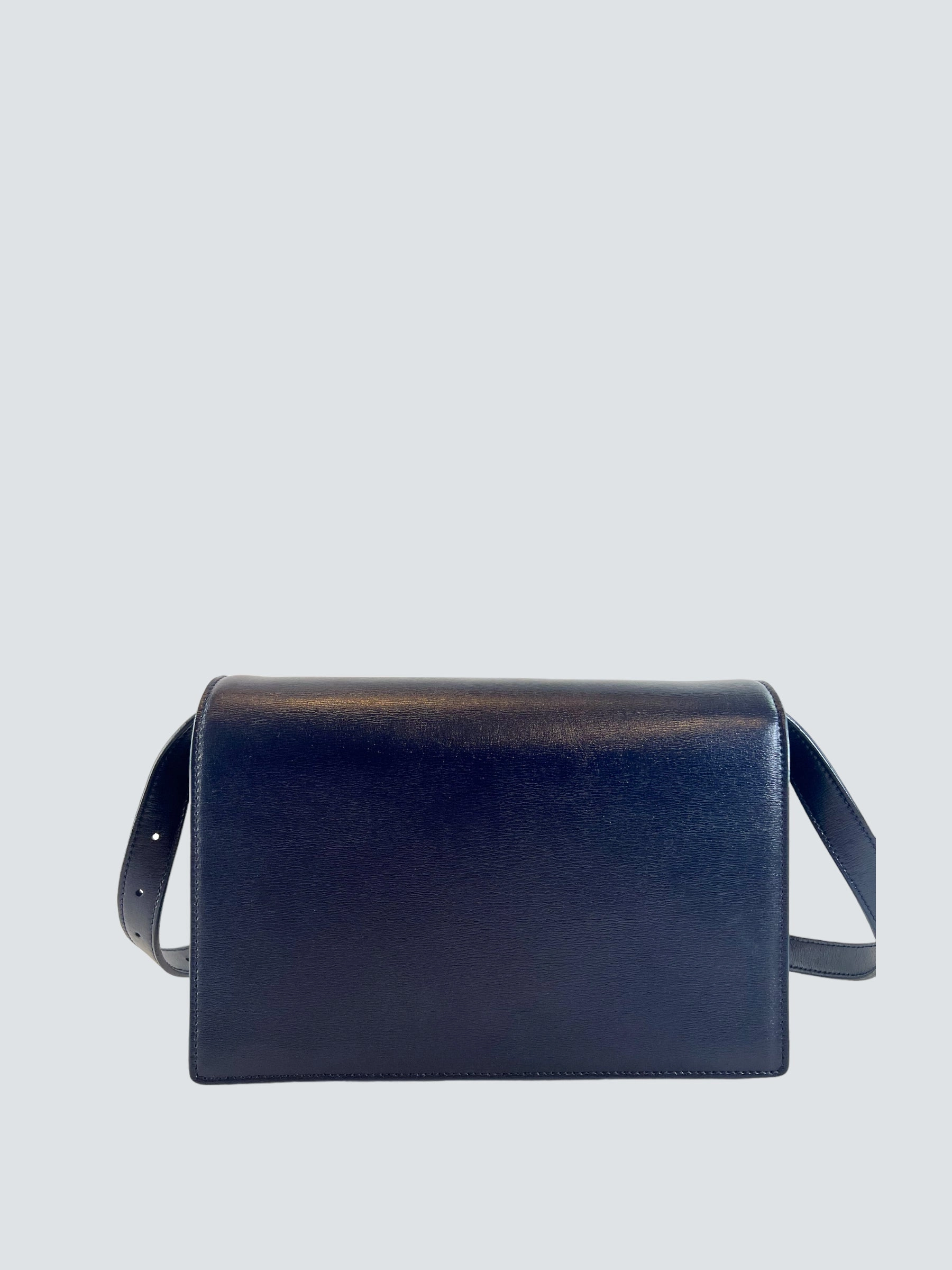 Saint Laurent Navy Leather & Seude Bellechasse Shoulder Bag