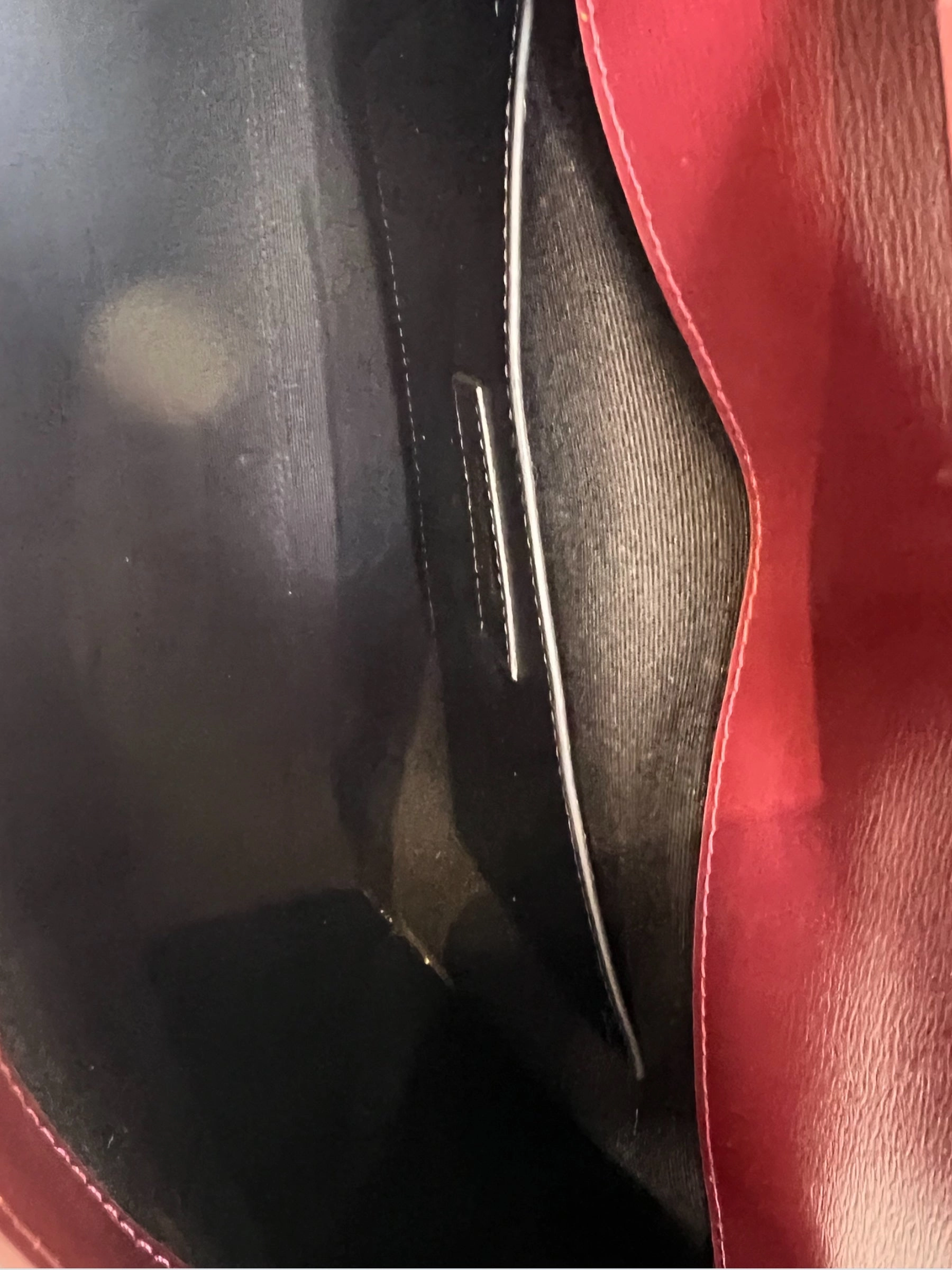Saint Laurent Small Burgundy Leather Manhattan Box Bag