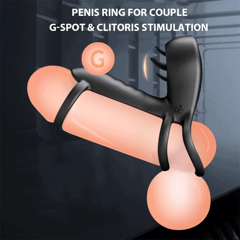 Silicone Cock Ring Vibrating Penis Sleeve Double Motors