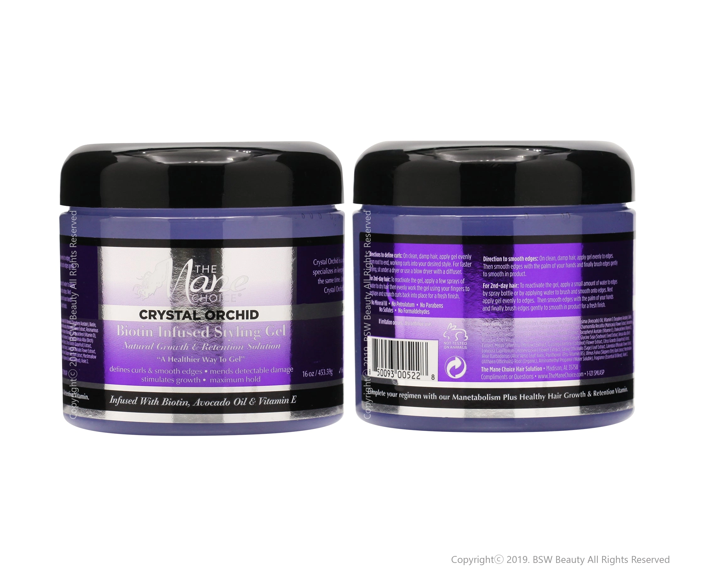 THE MANE CHOICE CRYSTAL ORCHID BIOTIN INFUSED STYLING GEL 16oz