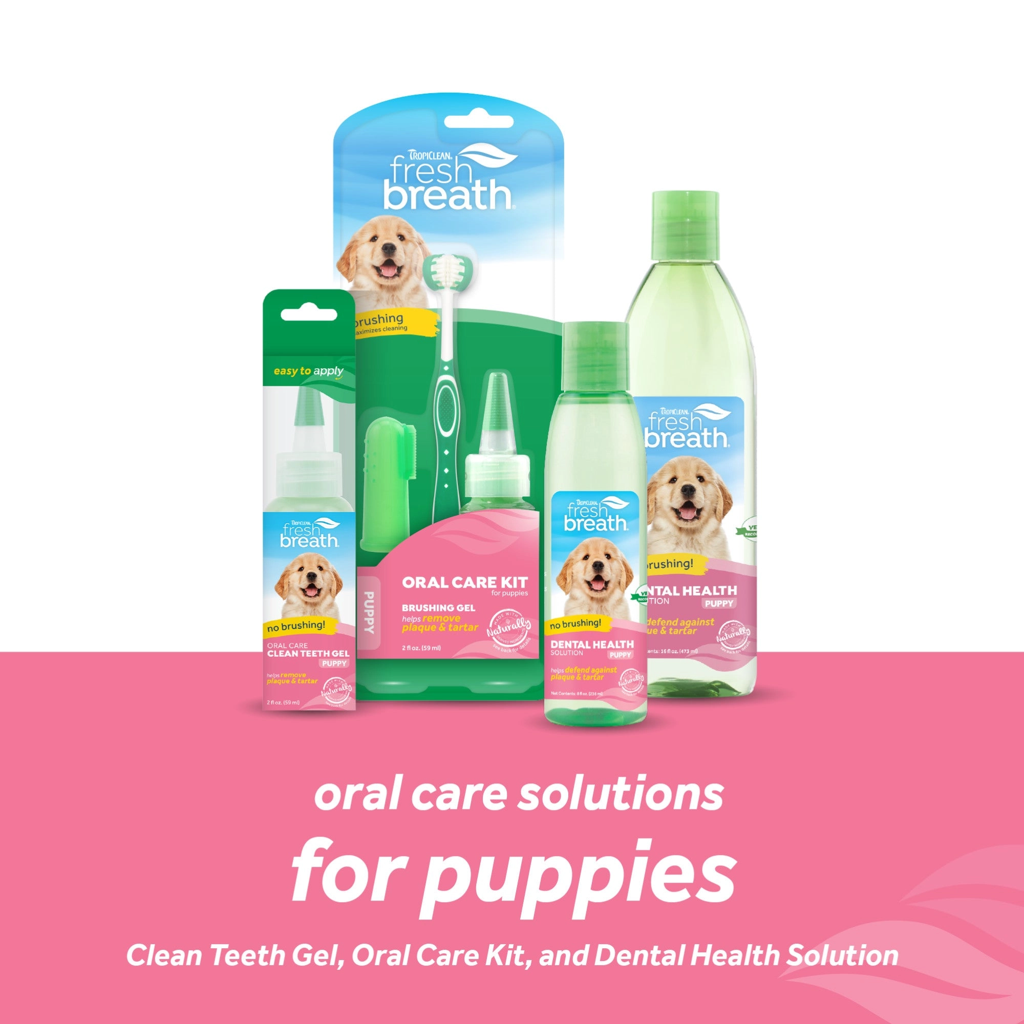 TropiClean Fresh Breath Dental Health Solution for Puppies, 16oz