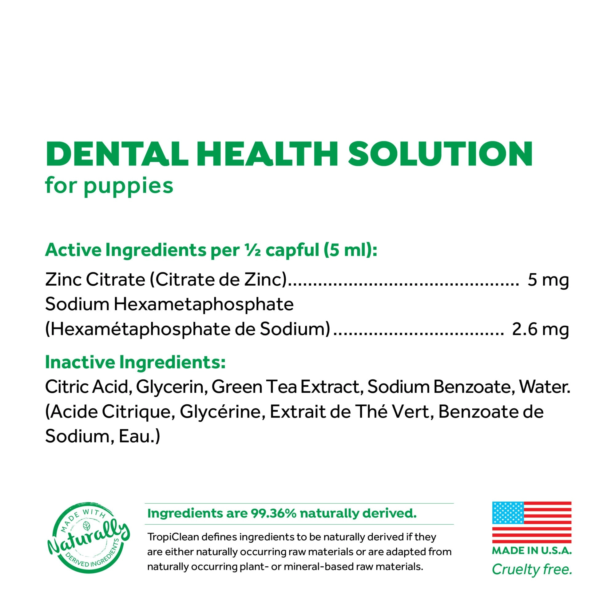 TropiClean Fresh Breath Dental Health Solution for Puppies, 16oz