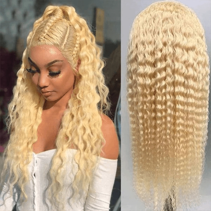 Tuneful 613 Blonde 13x4 13x6 Transparent Lace Front Human Hair Wigs Brazilian Deep Wave Frontal Wigs 210% Density