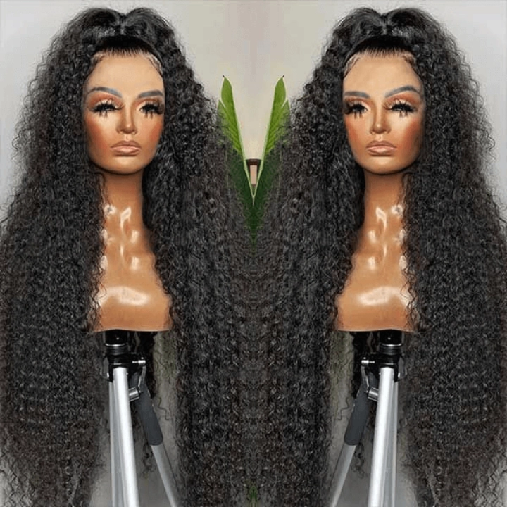 Tuneful Jerry Curly 13x6 Transparent Lace Frontal Human Hair 180% Density Wigs Bogo Deal