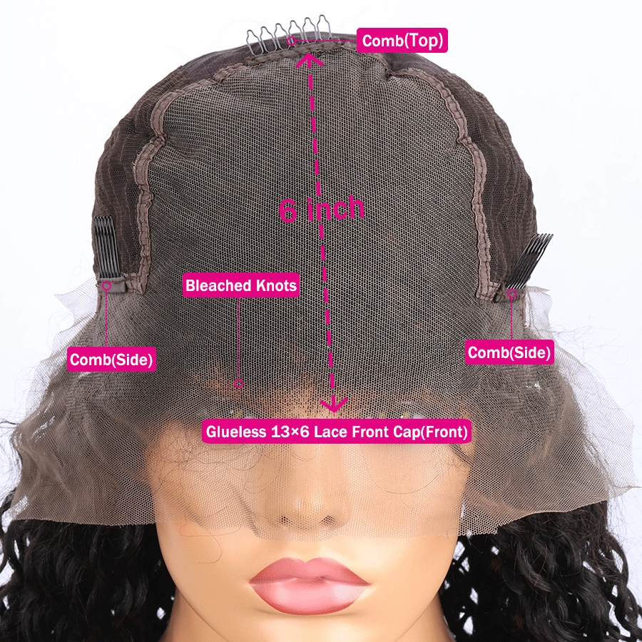 Tuneful Jerry Curly 13x6 Transparent Lace Frontal Human Hair 180% Density Wigs Bogo Deal