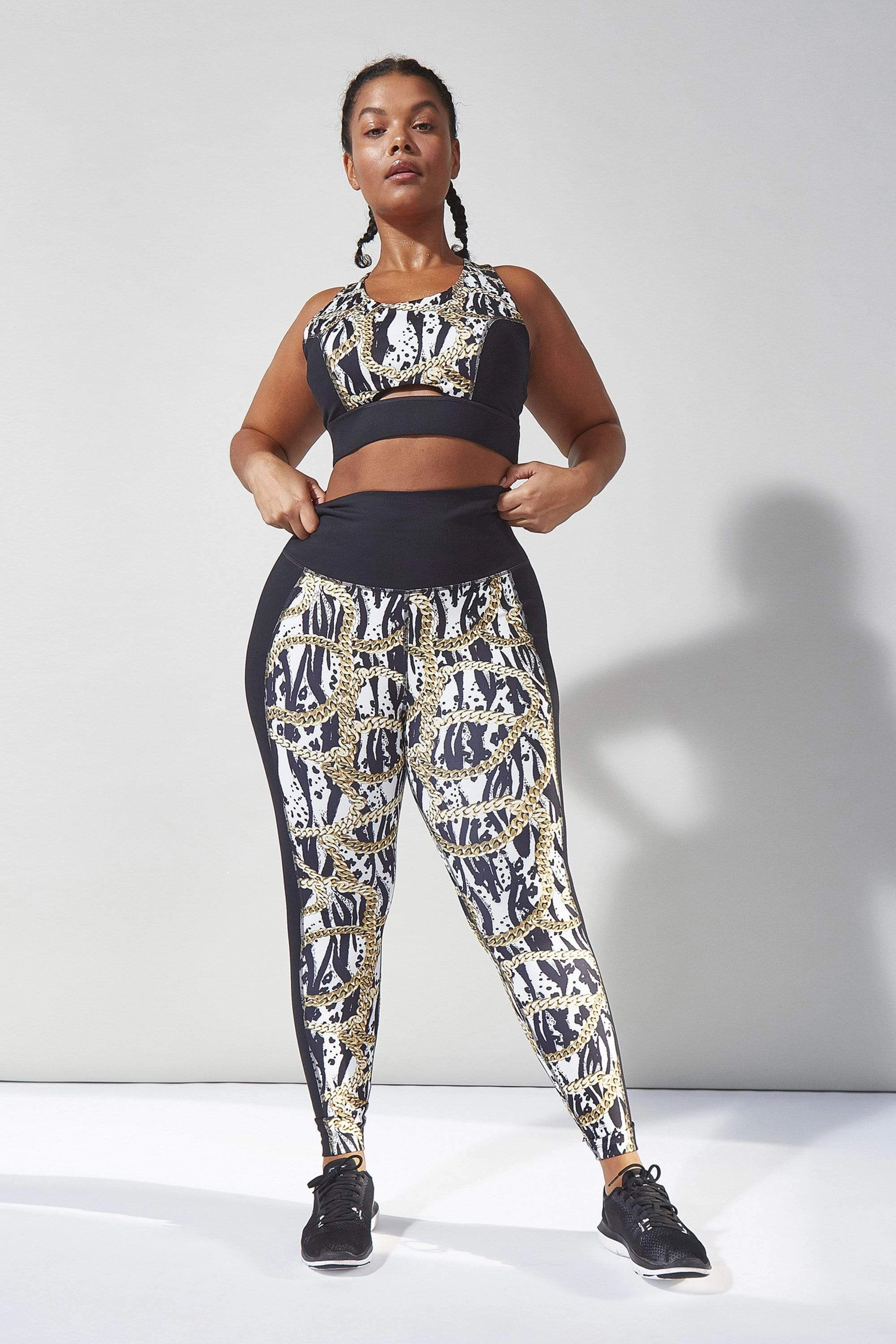 Wolf & Whistle Curve Zebra Chain Leggings