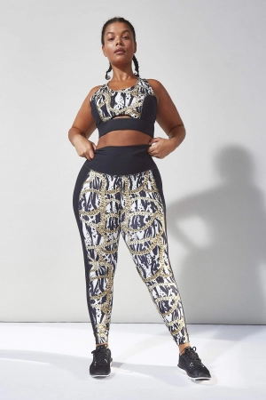 Wolf & Whistle Curve Zebra Chain Leggings