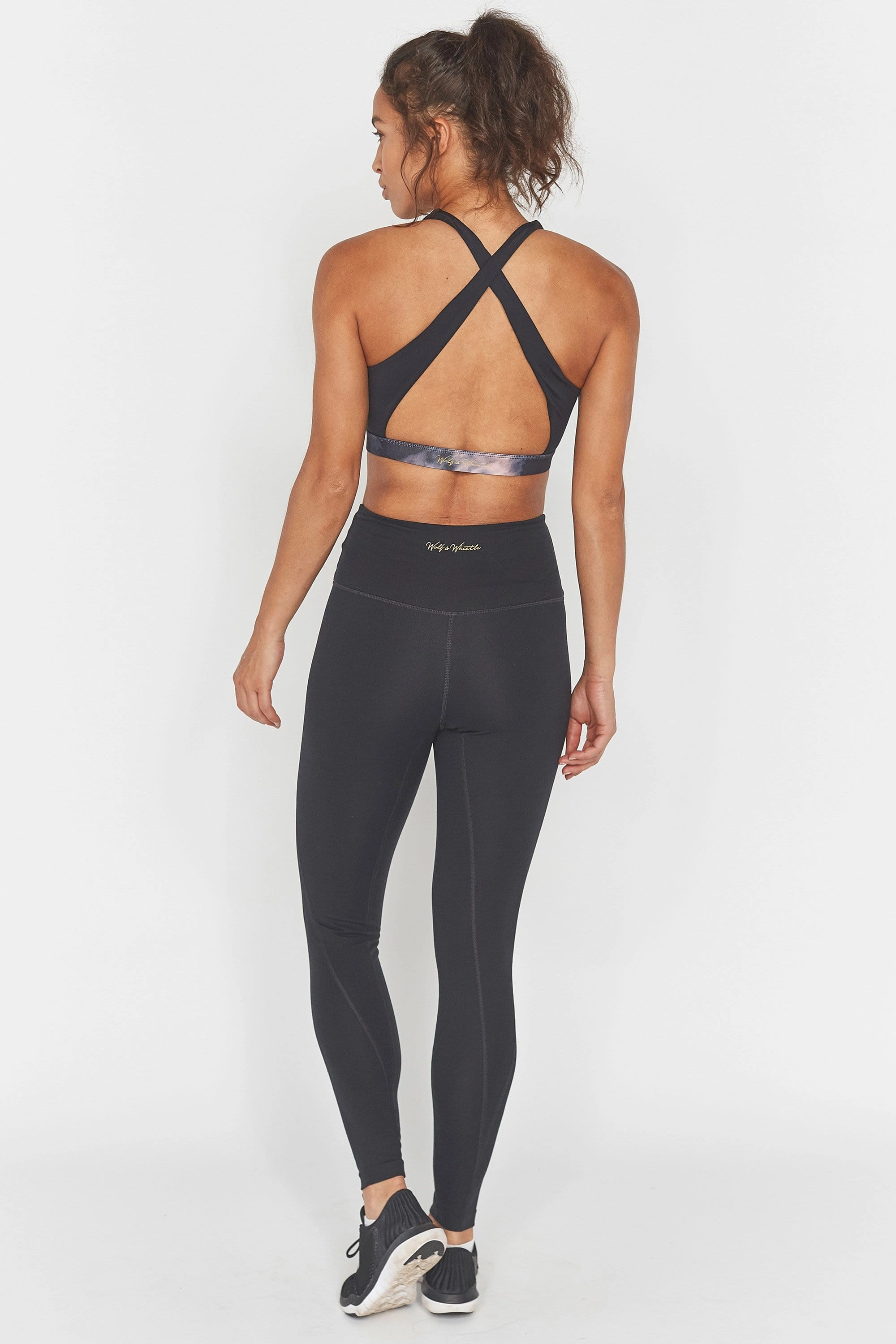 Wolf & Whistle Dark Marble Zip Front Sports Bra