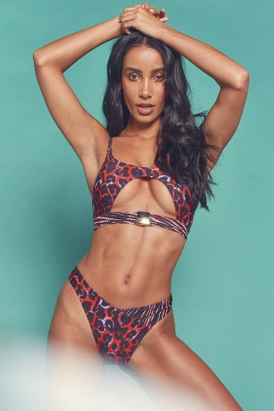 Wolf & Whistle Eco Leopard tie dye brazilian brief