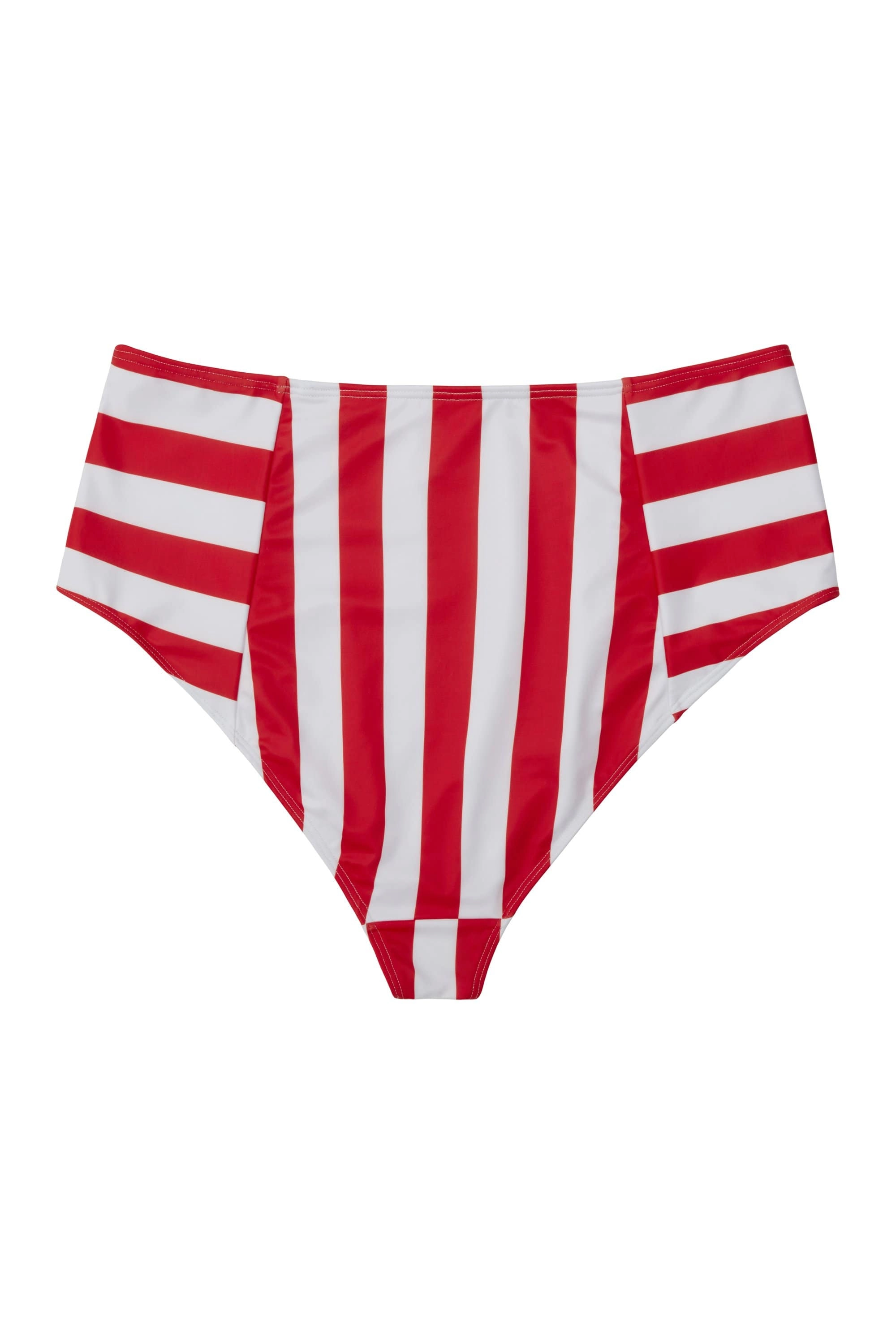 Wolf & Whistle Eco Stripe high waist pant red/white Curve