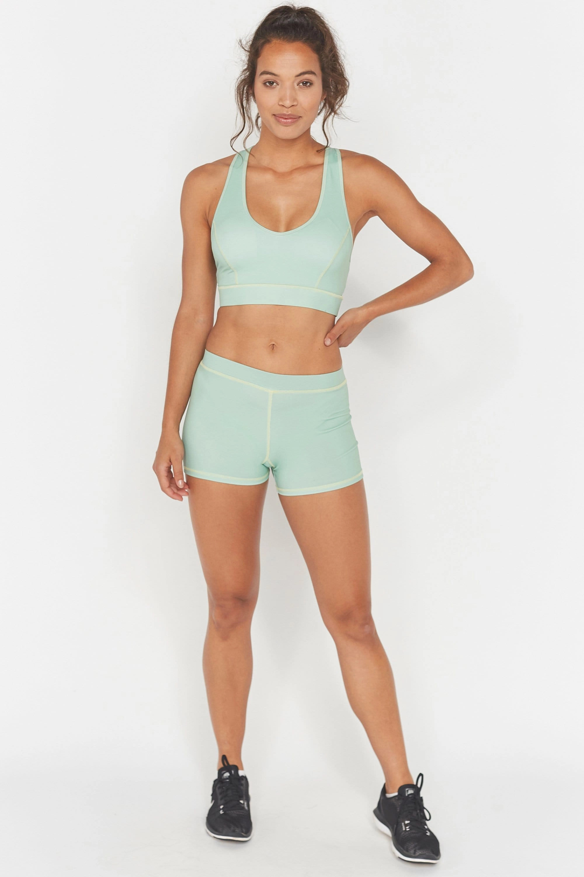 Wolf & Whistle Green Double Strap Back Sports Bra