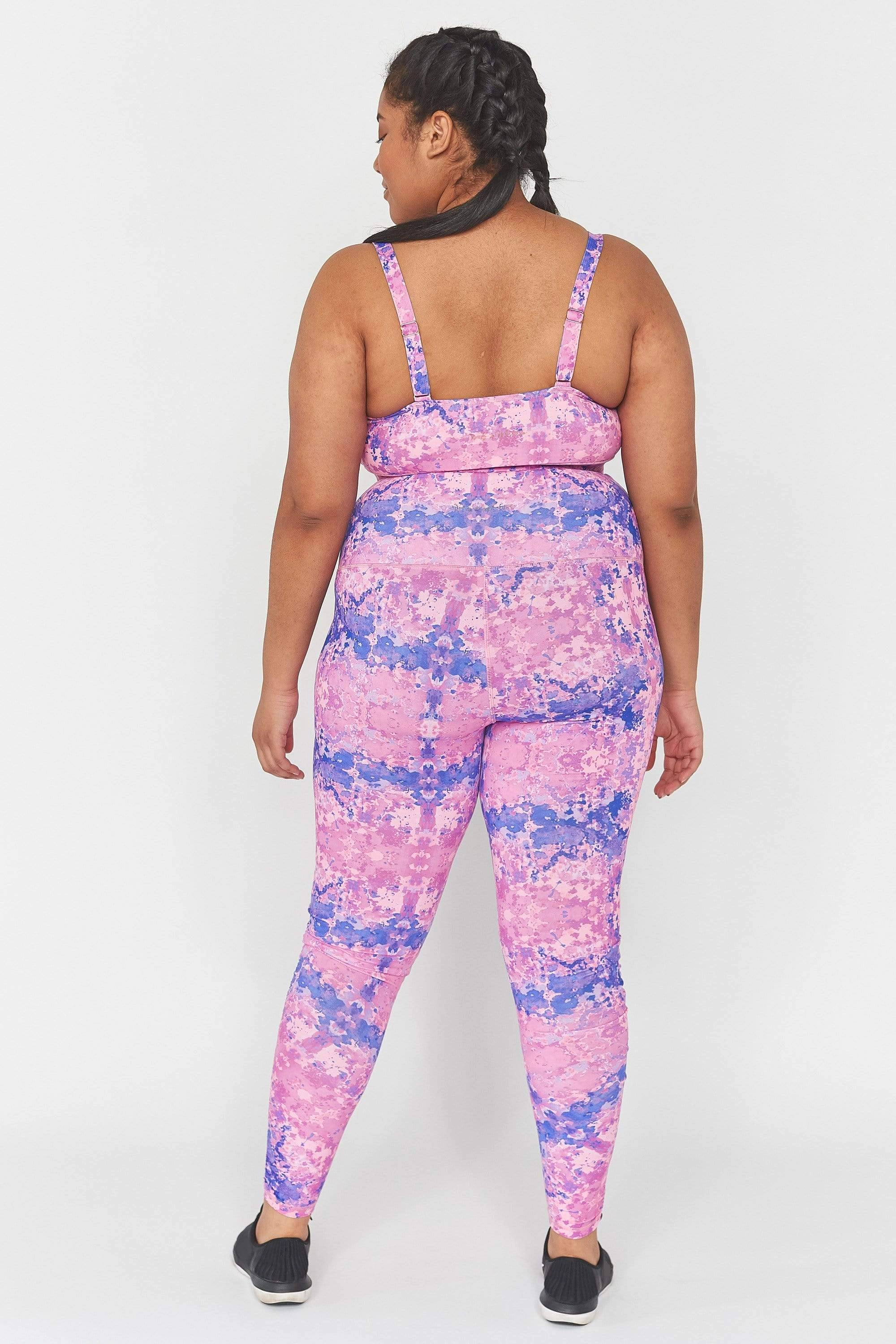 Wolf & Whistle Pink Marble Print Long Curve Legging