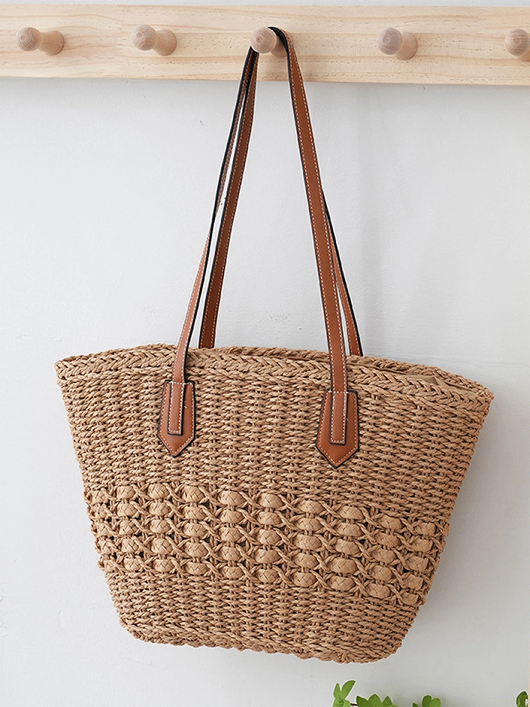 Women's Casual Fashion Beach Straw Tote Bag