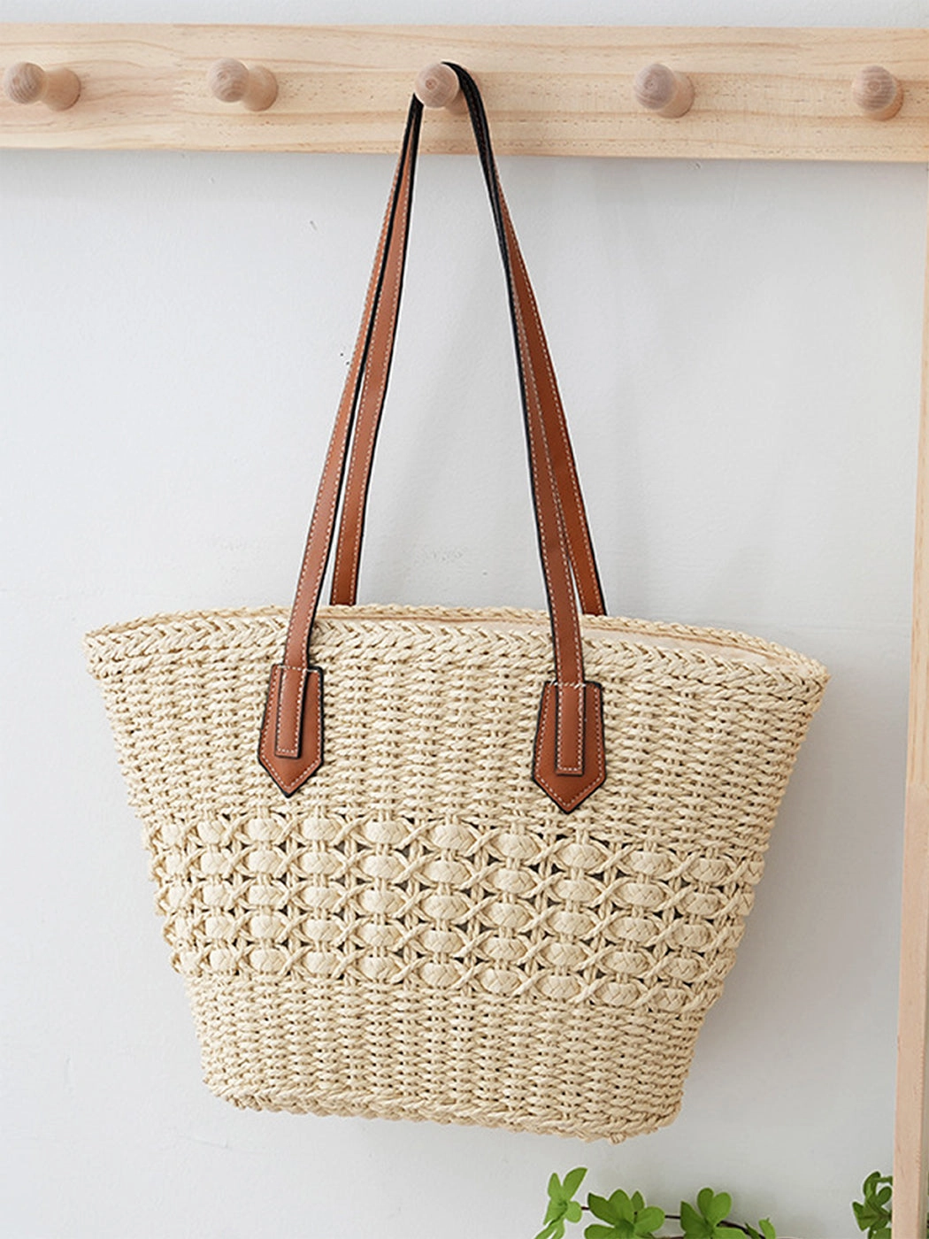 Women's Casual Fashion Beach Straw Tote Bag