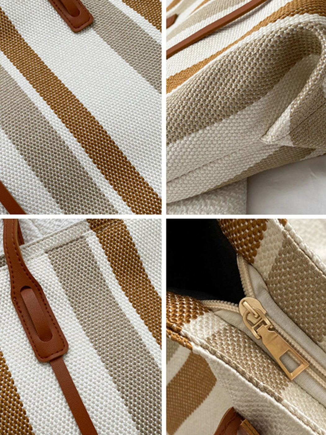 Women's Minimalist Large Capacity Vertical Stripe Casual Tote Bag