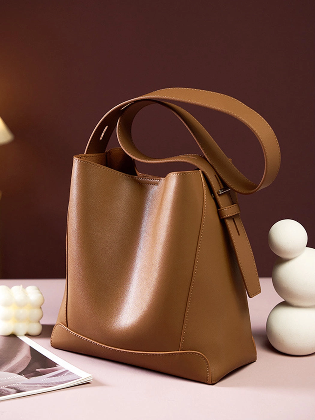 Women's Premium Genuine Leather Bucket Bag