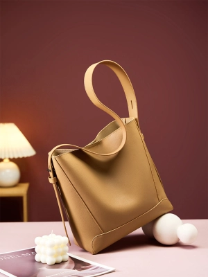 Women's Premium Genuine Leather Bucket Bag