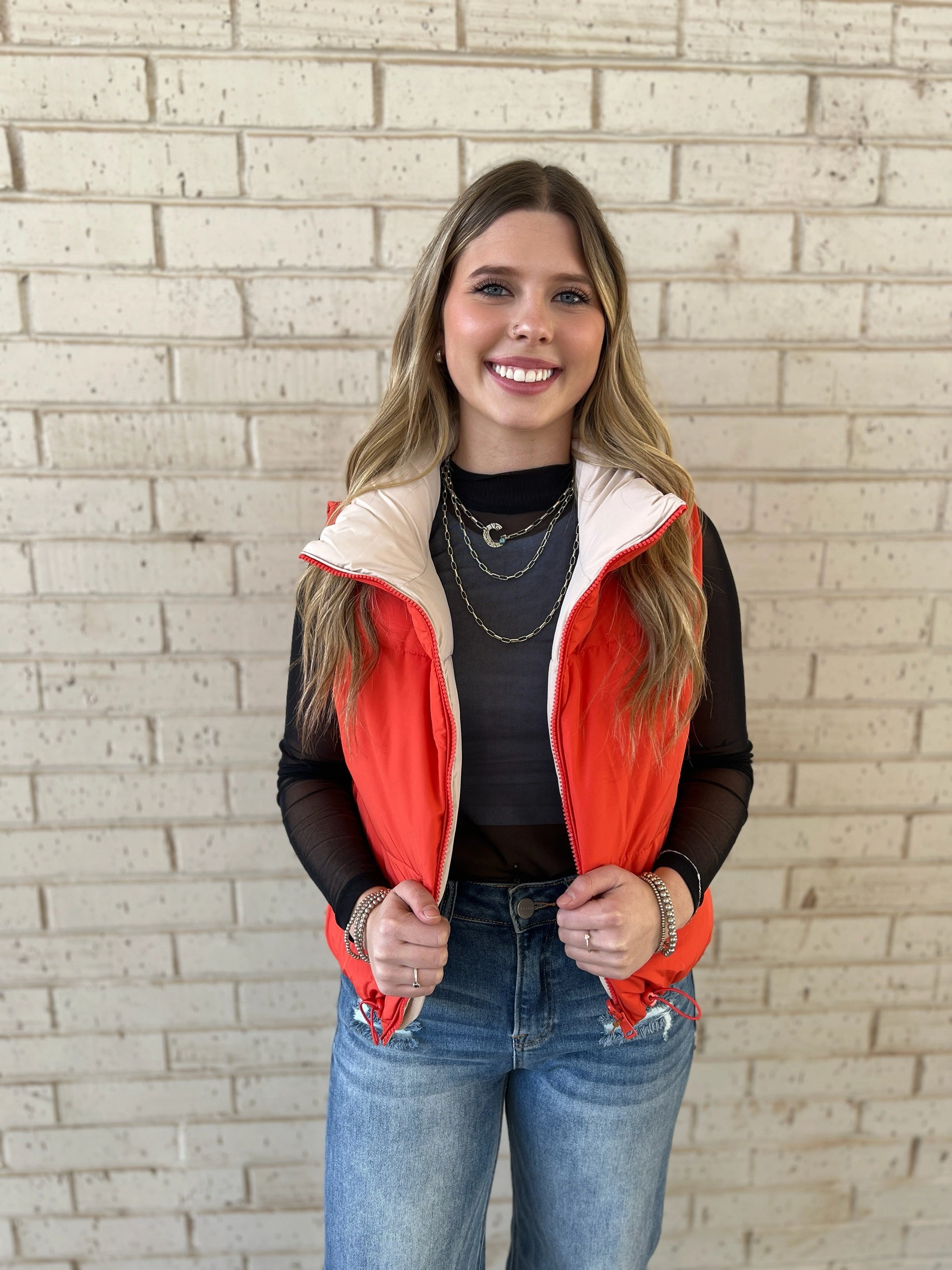 Woven Reversible Vest - Multiple Colors*