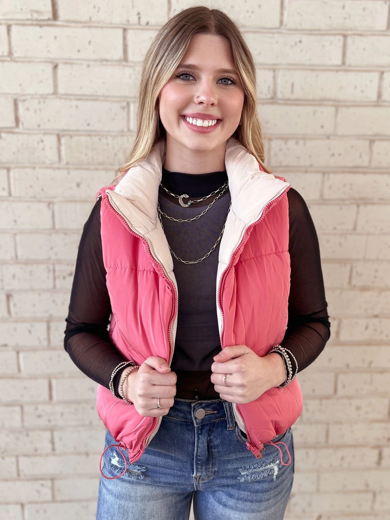 Woven Reversible Vest - Multiple Colors*