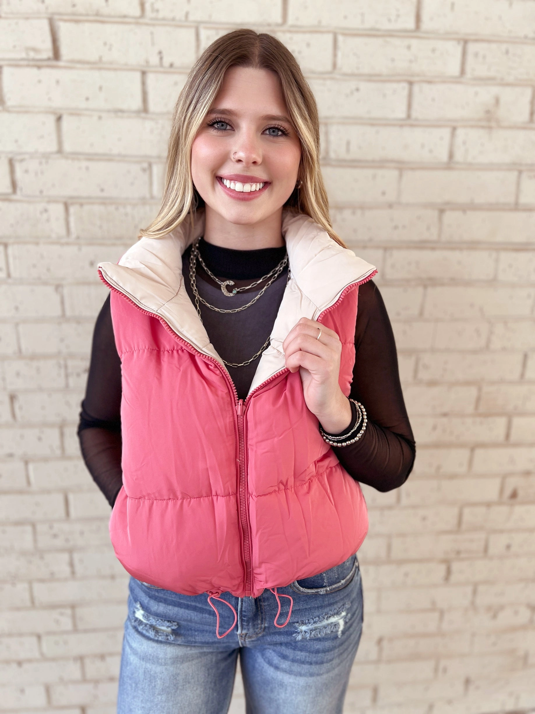 Woven Reversible Vest - Multiple Colors*